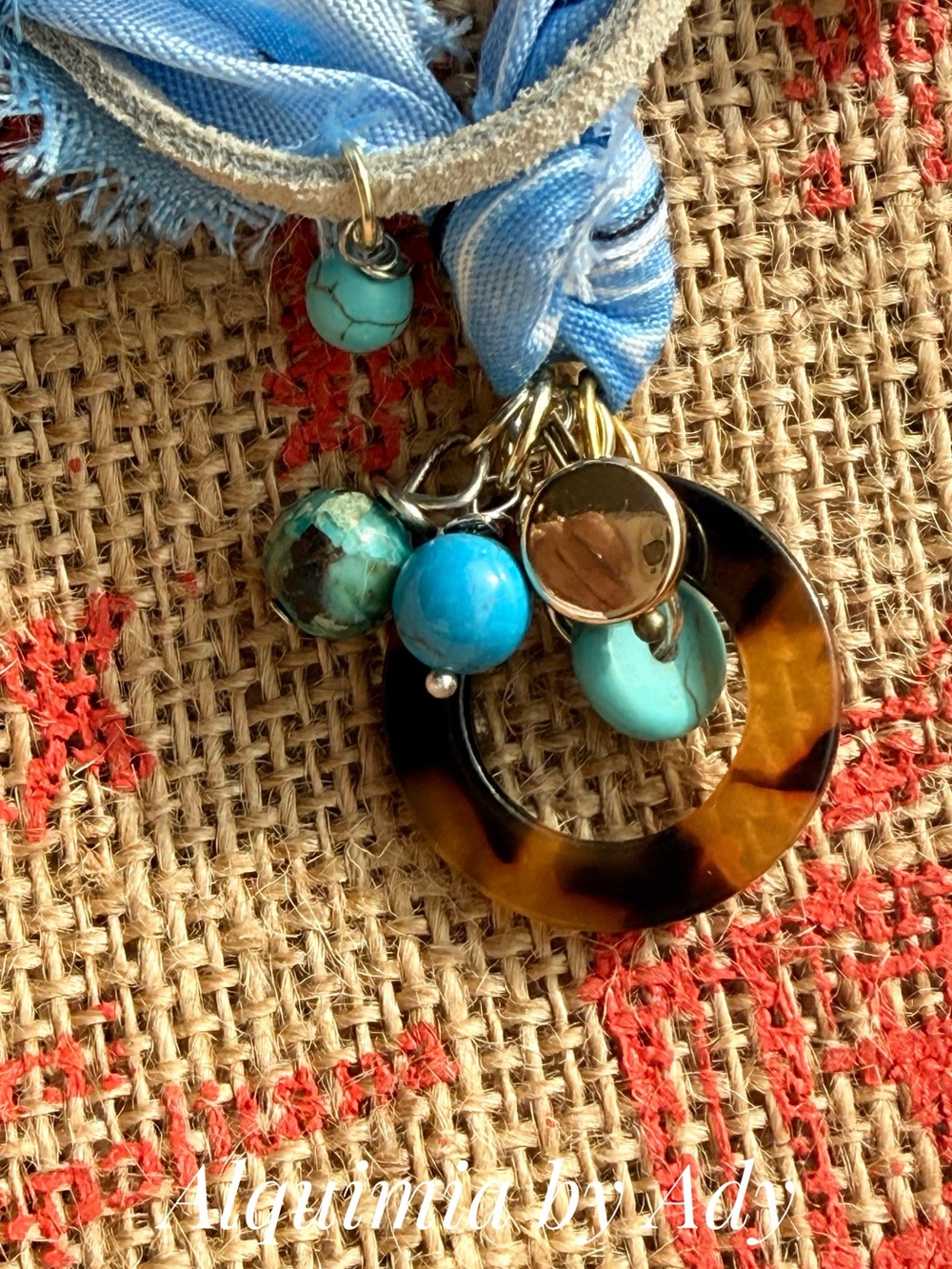 Alquimia Turquoise and Tortoiseshell Charm Necklace